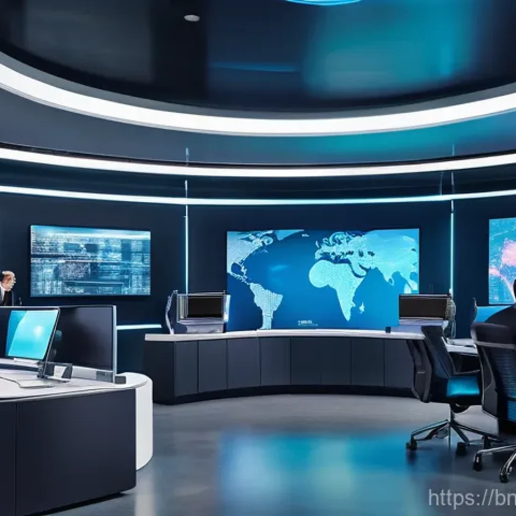 AI 기술을 활용한 옴니채널 고객 분석 - **Prompt 1: AI-Powered Omnichannel Data Integration**
    "A vibrant, high-tech control room or mode...