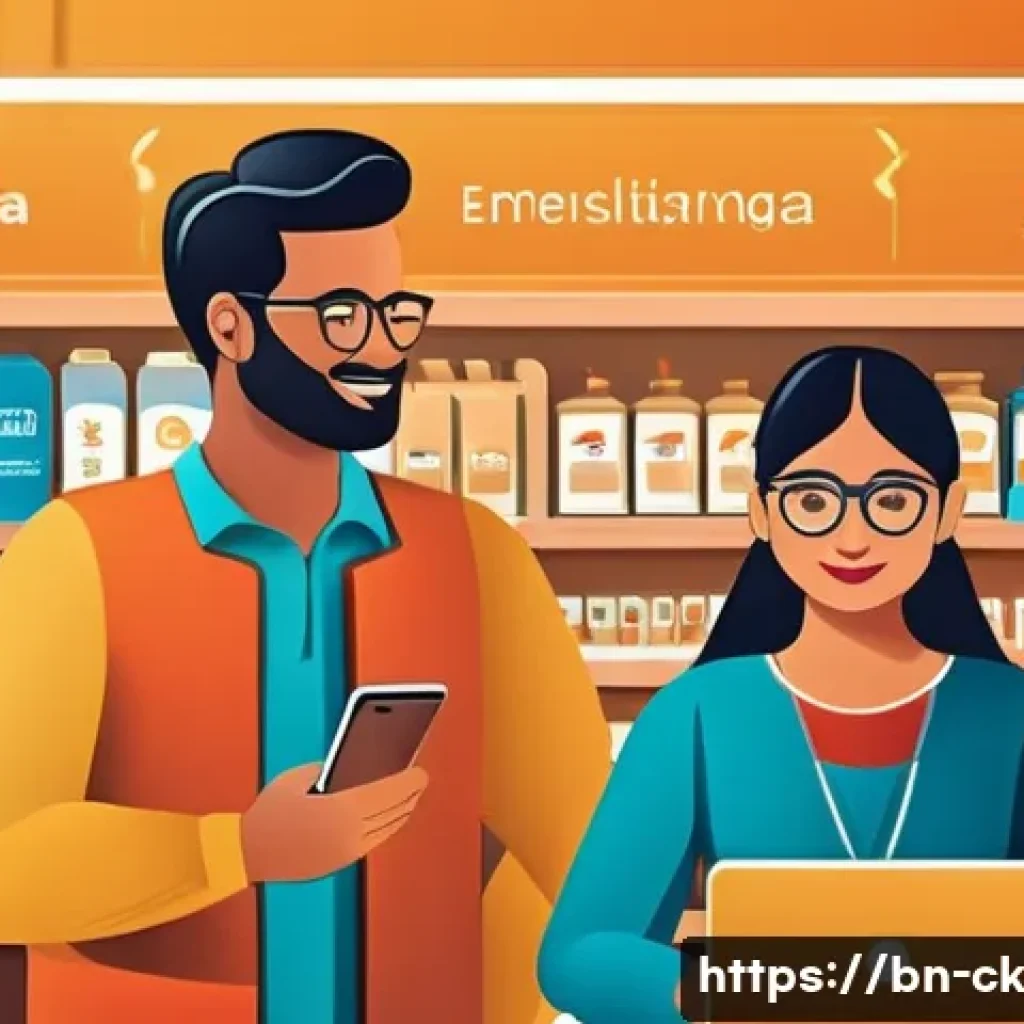 옴니채널의 핵심 성공 요인 - A detailed illustration of a seamless omnichannel customer journey for Bengali users, featuring a di...
