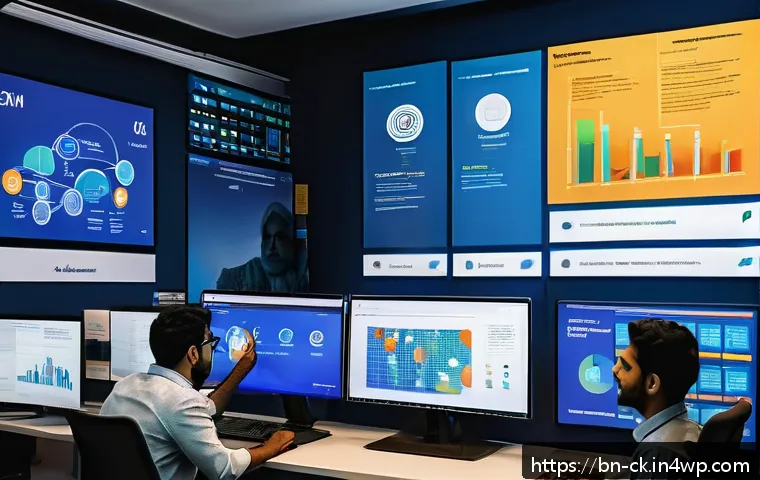 옴니채널 고객 관계 관리의 장점 - A modern Bangladeshi office environment showing a diverse team of professionals collaborating around...